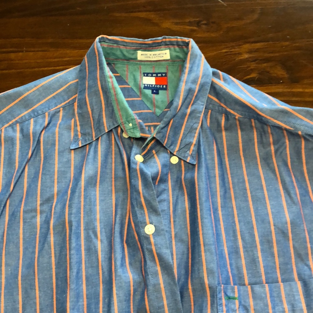 Hilfiger Large long sleeve blue striped shirt